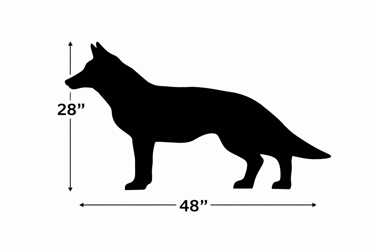 German Shephard Dog Silhouette Outdoor Decor – UV Resistant Azek Trim – Weatherproof Rustic Wildlife Lawn Art - Amish Made