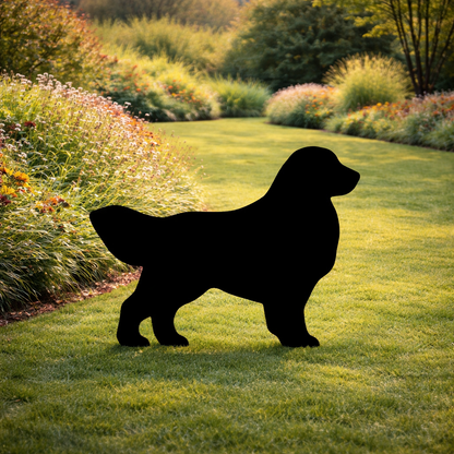 Golden Retriever Silhouette Outdoor Decor – UV Resistant Azek Trim – Weatherproof Rustic Wildlife Lawn Art - Amish Made