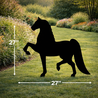 Horse Silhouette Outdoor Decor – UV Resistant Azek Trim – Weatherproof Rustic Wildlife Lawn Art - Amish Made