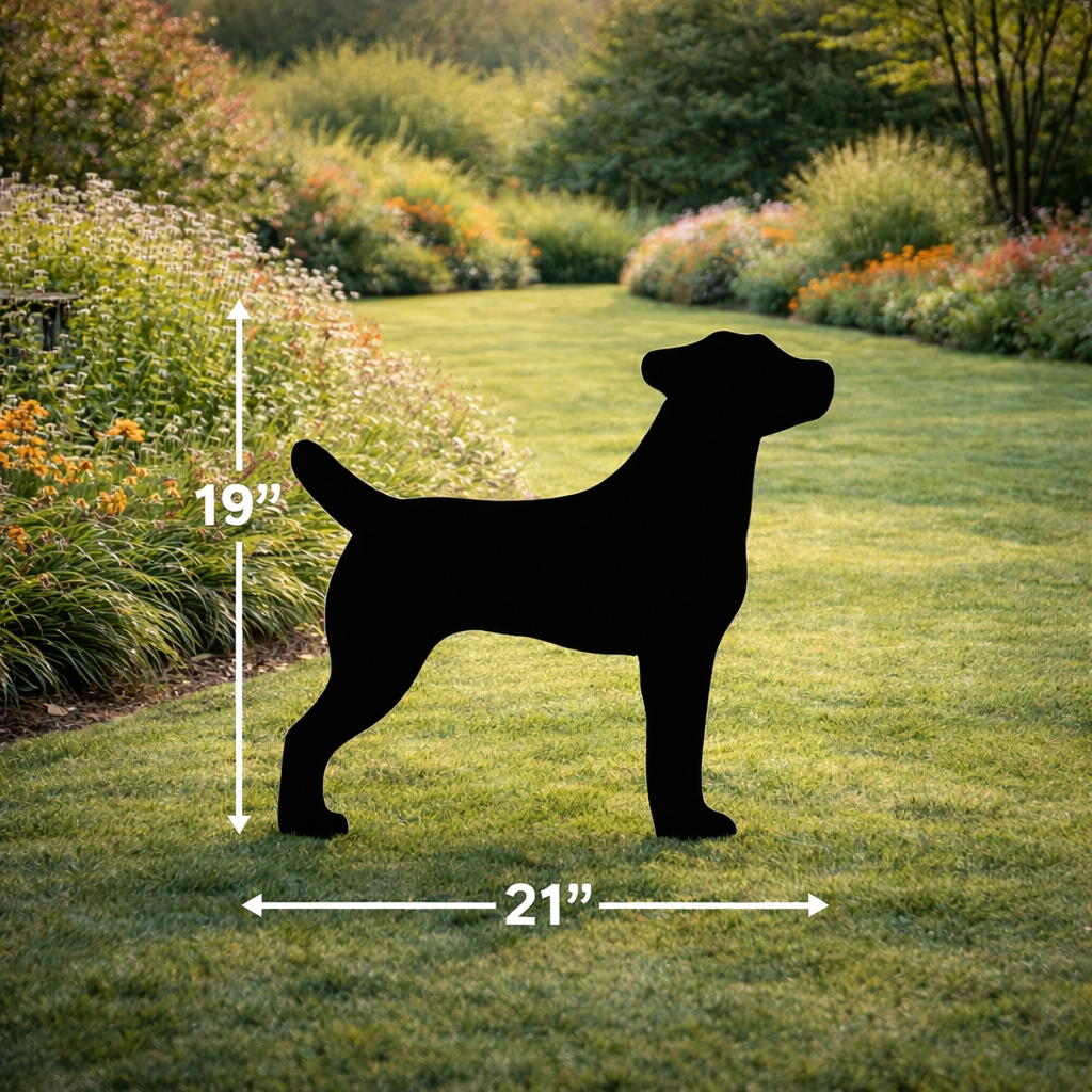 Jack Russel Silhouette Outdoor Decor – UV Resistant Azek Trim – Weatherproof Rustic Wildlife Lawn Art - Amish Made