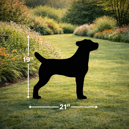Jack Russel Silhouette Outdoor Decor – UV Resistant Azek Trim – Weatherproof Rustic Wildlife Lawn Art - Amish Made