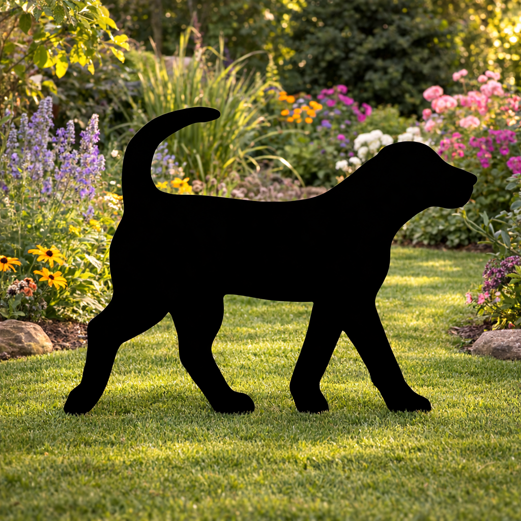 Labrador Retiever Silhouette Outdoor Decor – UV Resistant Azek Trim – Weatherproof Rustic Wildlife Lawn Art - Amish Made