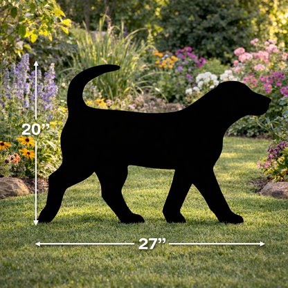 Labrador Retiever Silhouette Outdoor Decor – UV Resistant Azek Trim – Weatherproof Rustic Wildlife Lawn Art - Amish Made