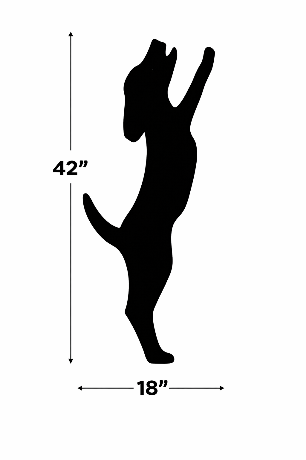 Leaning Dog Silhouette Outdoor Decor – UV Resistant Azek Trim – Weatherproof Rustic Wildlife Lawn Art - Amish Made