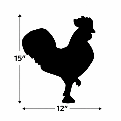 Rooster Silhouette Outdoor Decor – UV Resistant Azek Trim – Weatherproof Rustic Wildlife Lawn Art - Amish Made