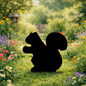 Squirrel Silhouette Outdoor Decor – UV Resistant Azek Trim – Weatherproof Rustic Wildlife Lawn Art - Amish Made