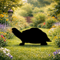 Turtle Silhouette Outdoor Decor – UV Resistant Azek Trim – Weatherproof Rustic Wildlife Lawn Art - Amish Made