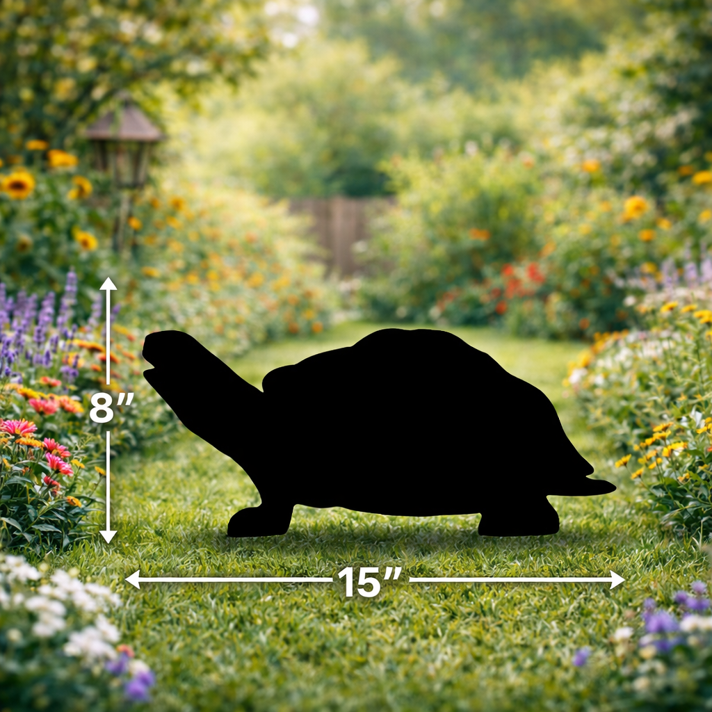 Turtle Silhouette Outdoor Decor – UV Resistant Azek Trim – Weatherproof Rustic Wildlife Lawn Art - Amish Made