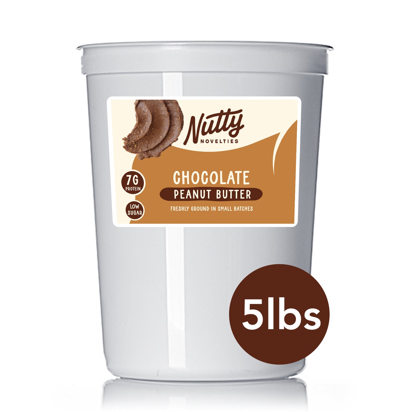 Peanut Butter and Variety of Nut Butters (5lb bulk container) - All Natural, Vegan & Gluten Free - Small batch made in PA