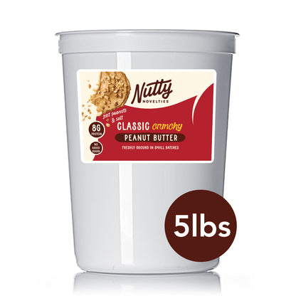 Peanut Butter and Variety of Nut Butters (5lb bulk container) - All Natural, Vegan & Gluten Free - Small batch made in PA