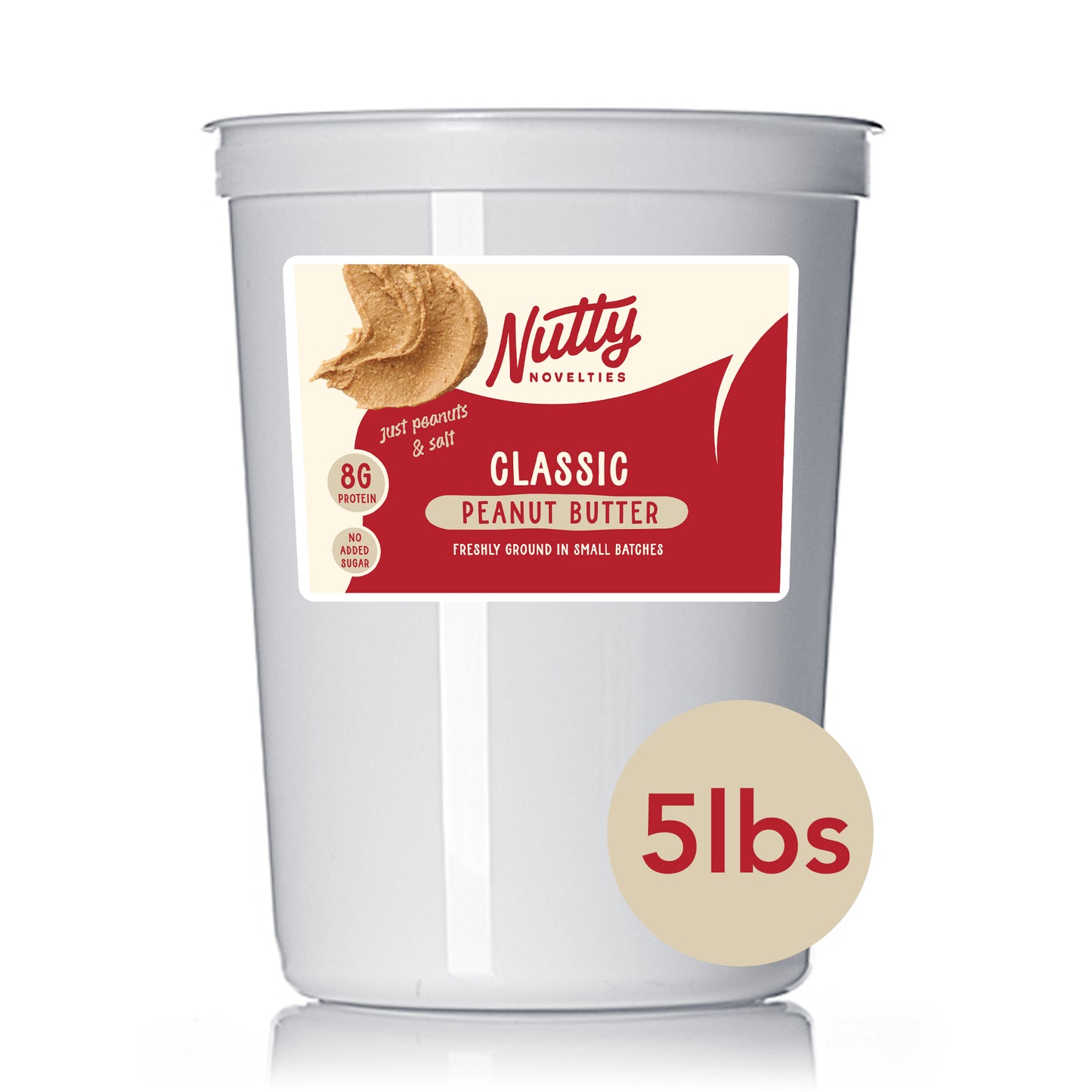 Peanut Butter and Variety of Nut Butters (5lb bulk container) - All Natural, Vegan & Gluten Free - Small batch made in PA