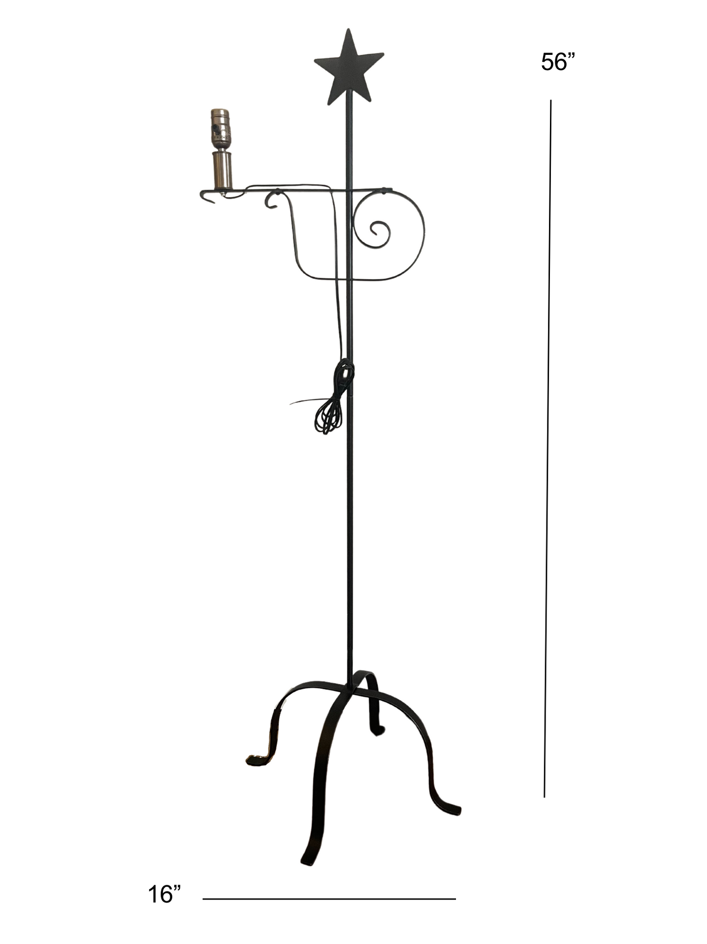 Wrought Iron Floor Lamp Three Styles- Amish Handmade