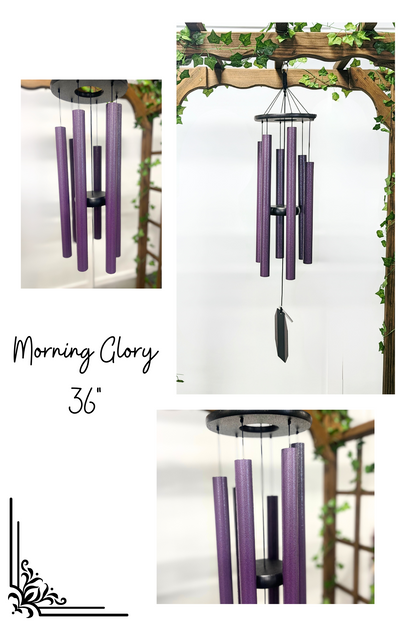 Large Wind Chimes - 1 1/8" round purple Aluminum Tubes - Eco Friendly - Amish made