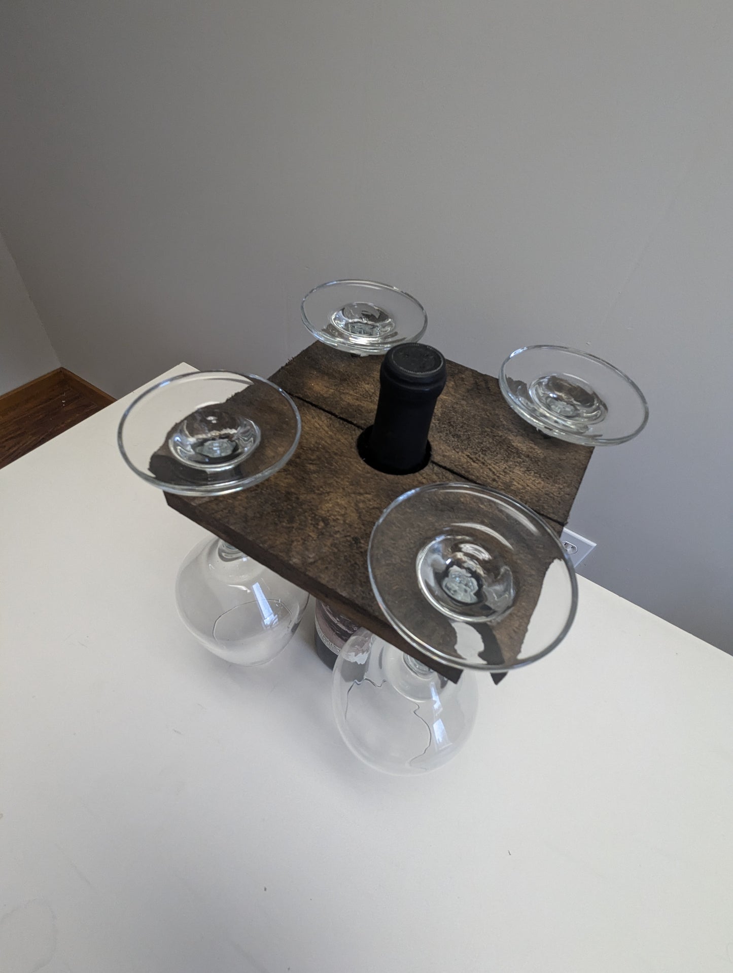Wooden Tabletop Wine Glass Holder- Amish Made