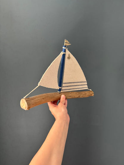 Amish Handmade Driftwood Sailboat Decor | Coastal Nautical Home Accent | Beach House Rustic Wood Boat | Lake House Shelf Decor | Unique Gift