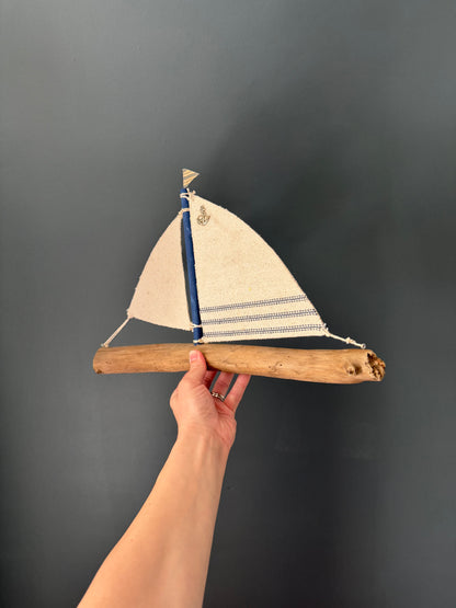 Amish Handmade Driftwood Sailboat Decor | Coastal Nautical Home Accent | Beach House Rustic Wood Boat | Lake House Shelf Decor | Unique Gift