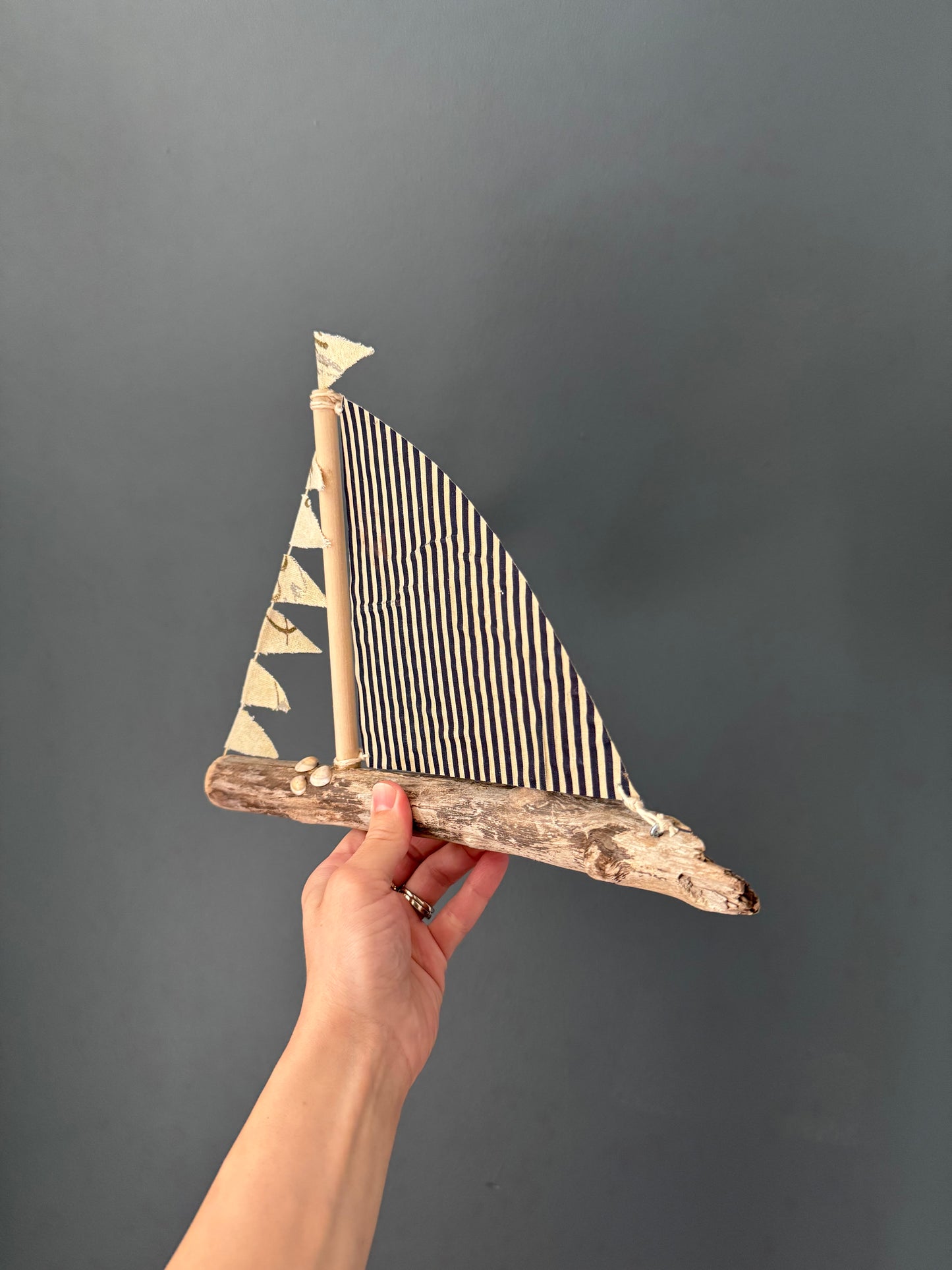 Amish Handmade Driftwood Sailboat Decor | Coastal Nautical Home Accent | Beach House Rustic Wood Boat | Lake House Shelf Decor | Unique Gift