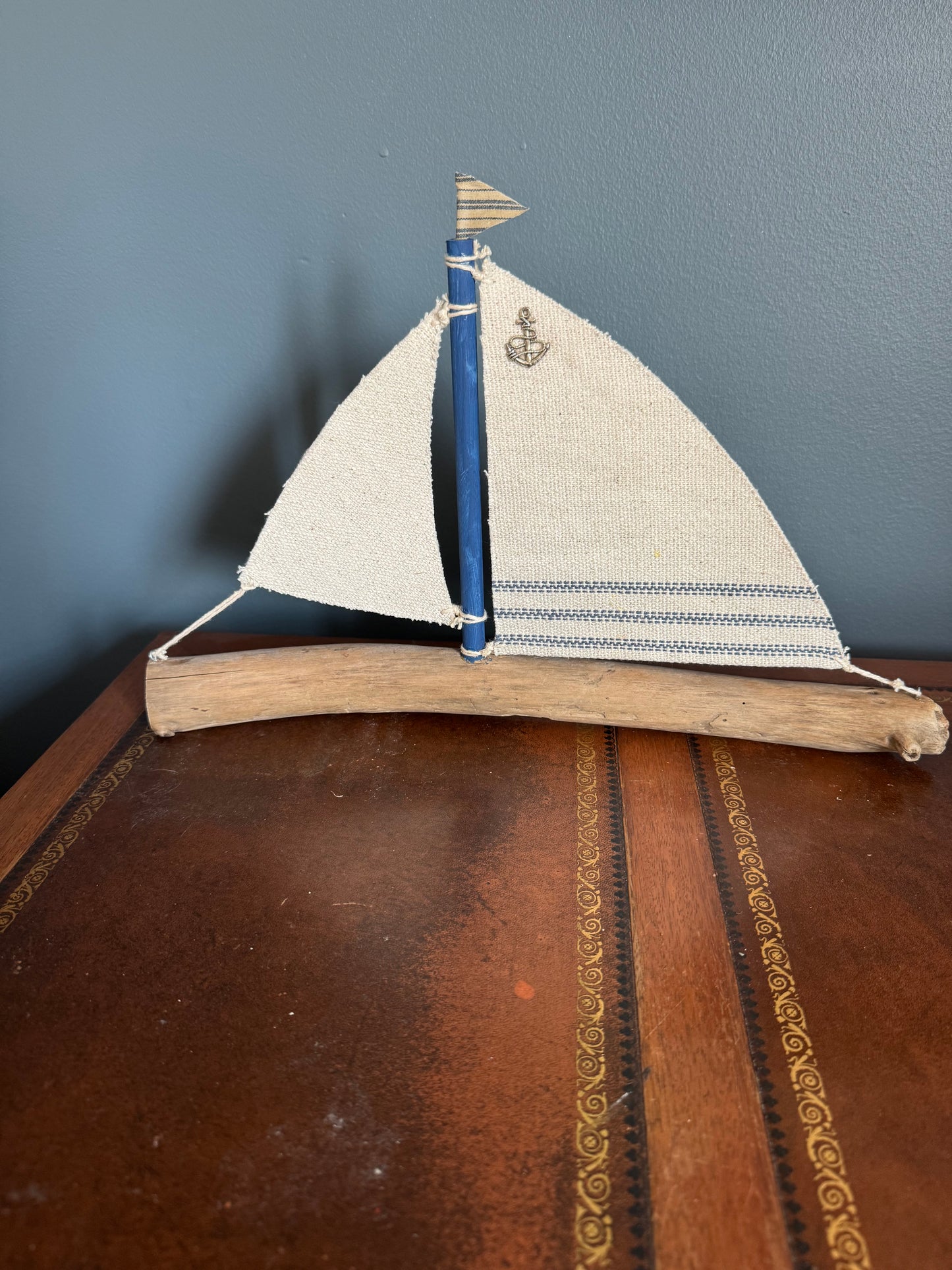 Amish Handmade Driftwood Sailboat Decor | Coastal Nautical Home Accent | Beach House Rustic Wood Boat | Lake House Shelf Decor | Unique Gift