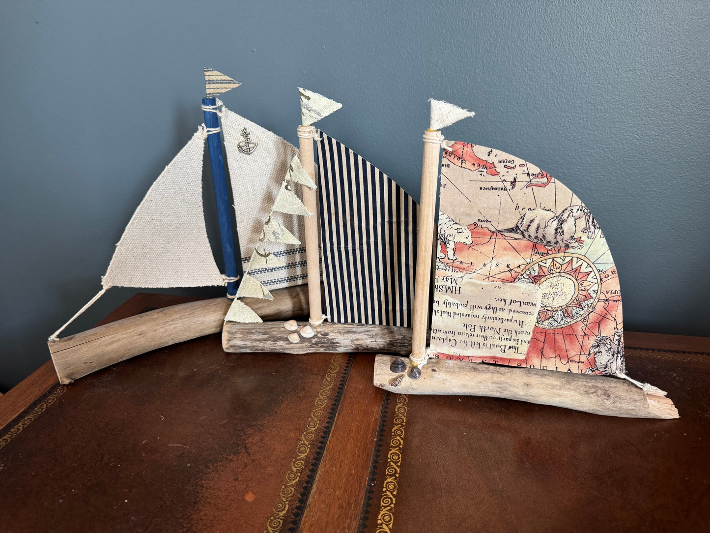 Amish Handmade Driftwood Sailboat Decor | Coastal Nautical Home Accent | Beach House Rustic Wood Boat | Lake House Shelf Decor | Unique Gift
