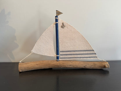 Amish Handmade Driftwood Sailboat Decor | Coastal Nautical Home Accent | Beach House Rustic Wood Boat | Lake House Shelf Decor | Unique Gift