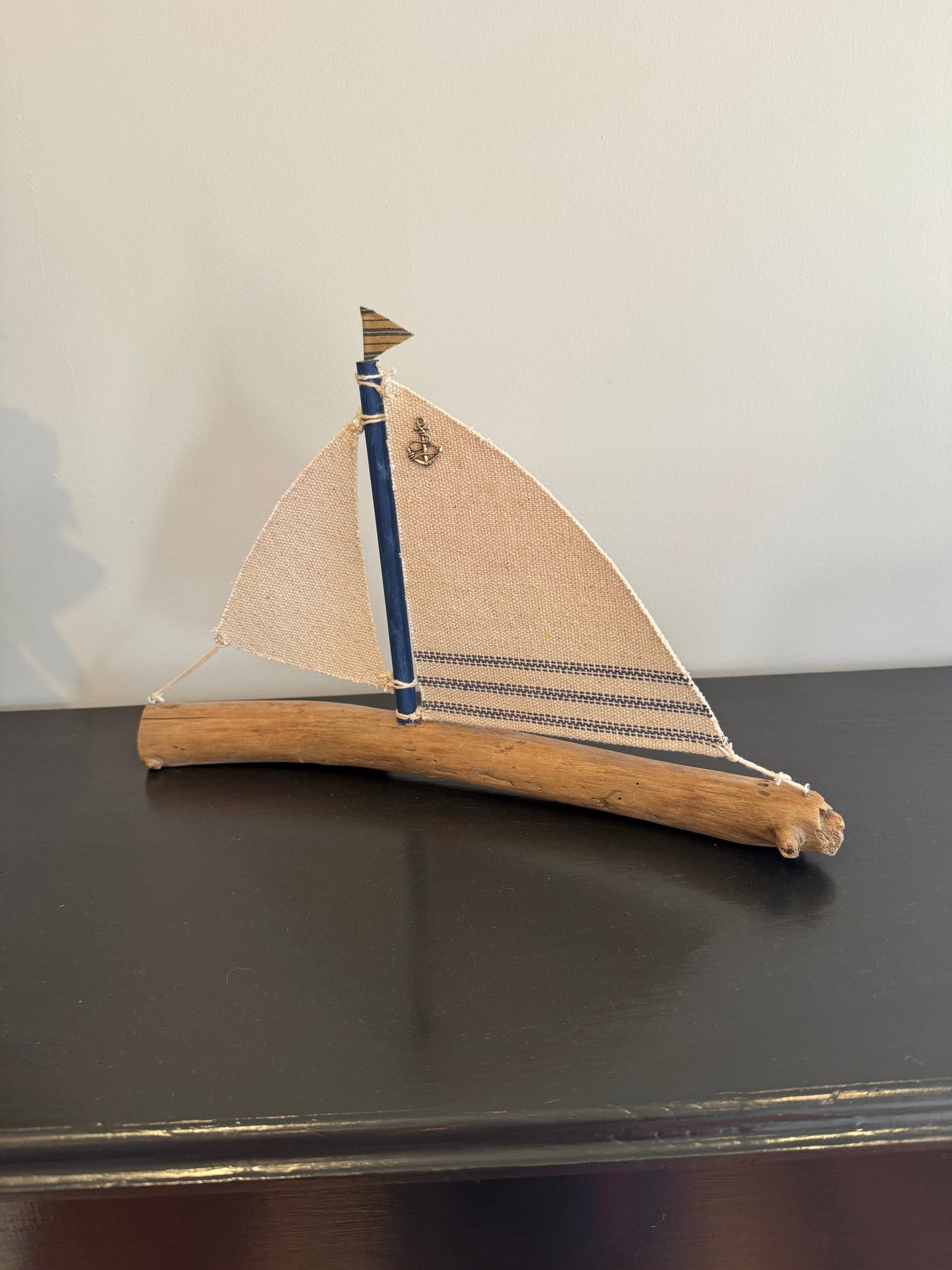 Amish Handmade Driftwood Sailboat Decor | Coastal Nautical Home Accent | Beach House Rustic Wood Boat | Lake House Shelf Decor | Unique Gift