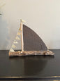 Amish Handmade Driftwood Sailboat Decor | Coastal Nautical Home Accent | Beach House Rustic Wood Boat | Lake House Shelf Decor | Unique Gift