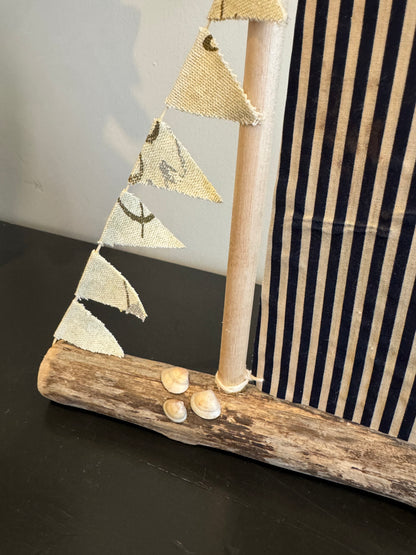 Amish Handmade Driftwood Sailboat Decor | Coastal Nautical Home Accent | Beach House Rustic Wood Boat | Lake House Shelf Decor | Unique Gift