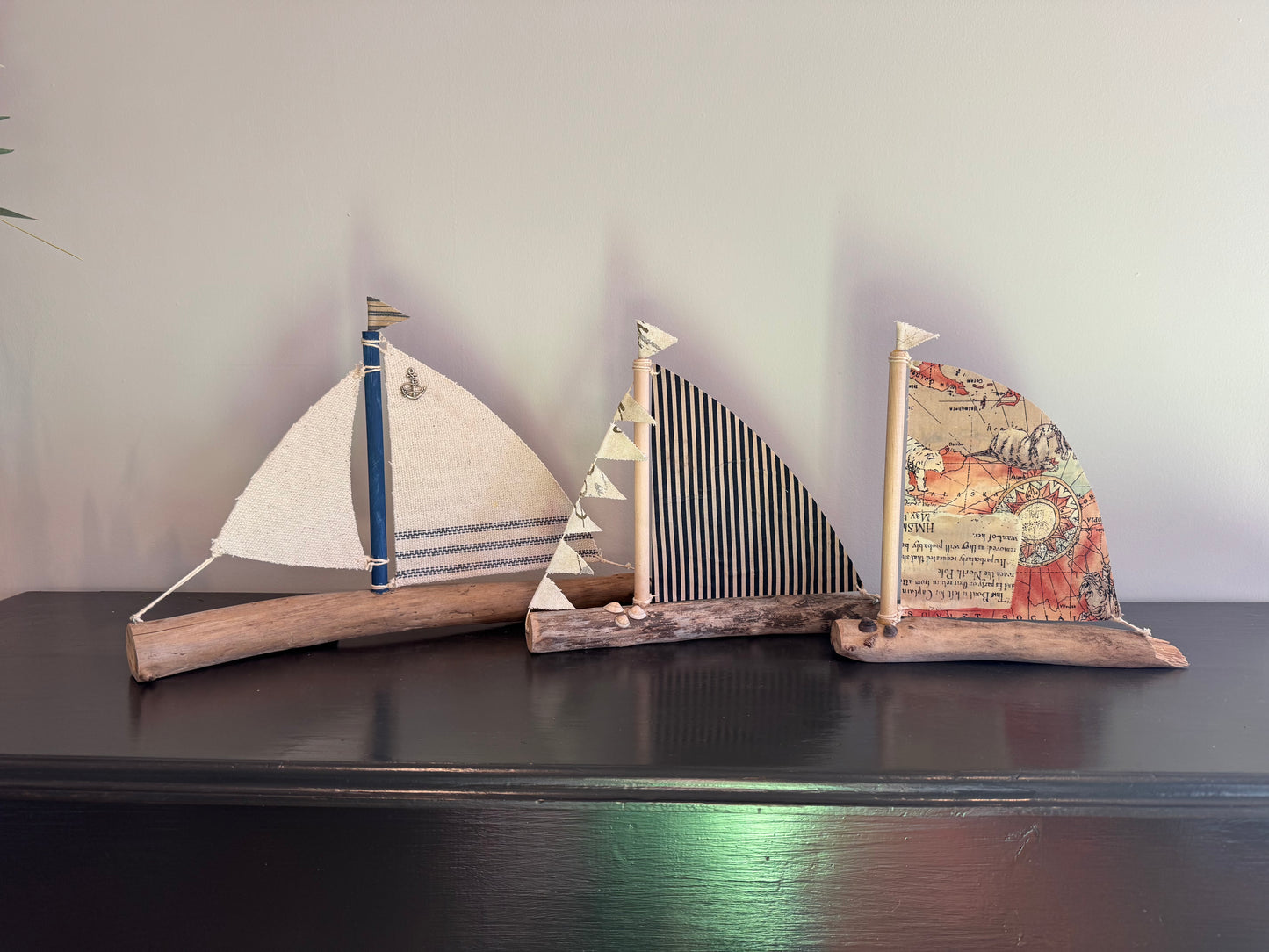 Amish Handmade Driftwood Sailboat Decor | Coastal Nautical Home Accent | Beach House Rustic Wood Boat | Lake House Shelf Decor | Unique Gift