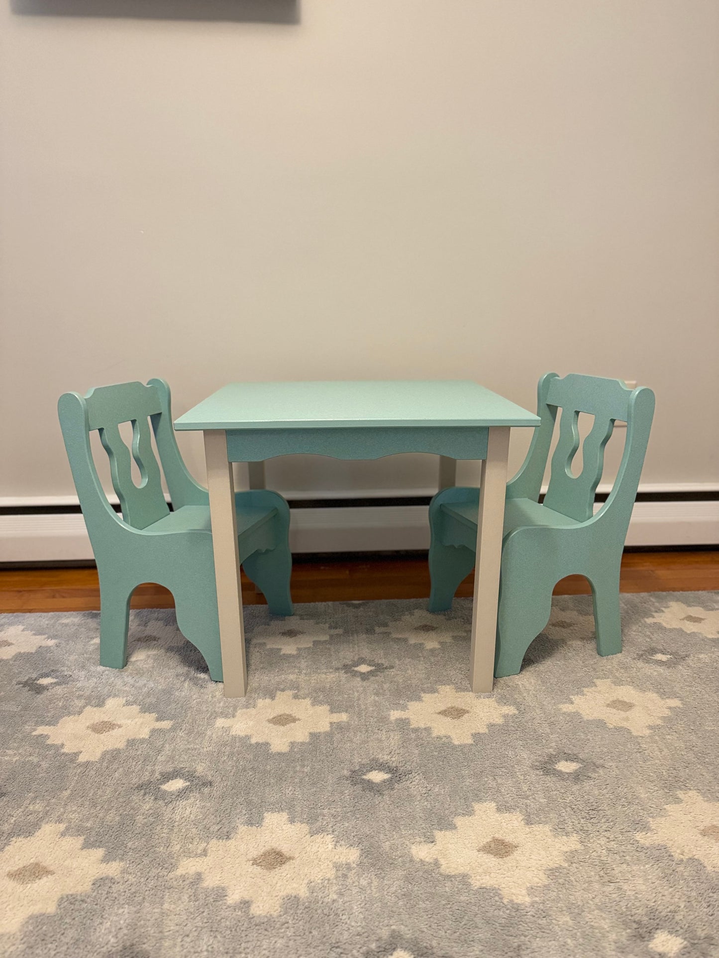 Childs Table and Chair Set-Multiple Color Options- Durable Poly Wood- Amish Made