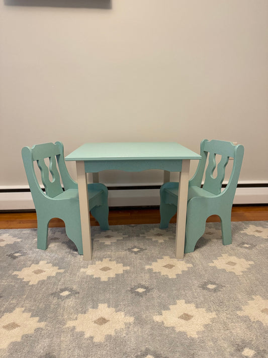 Childs Table and Chair Set-Multiple Color Options- Durable Poly Wood- Amish Made