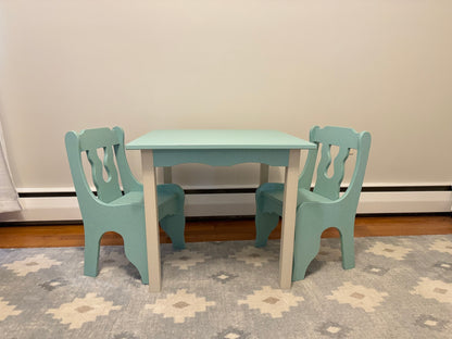 Childs Table and Chair Set-Multiple Color Options- Durable Poly Wood- Amish Made