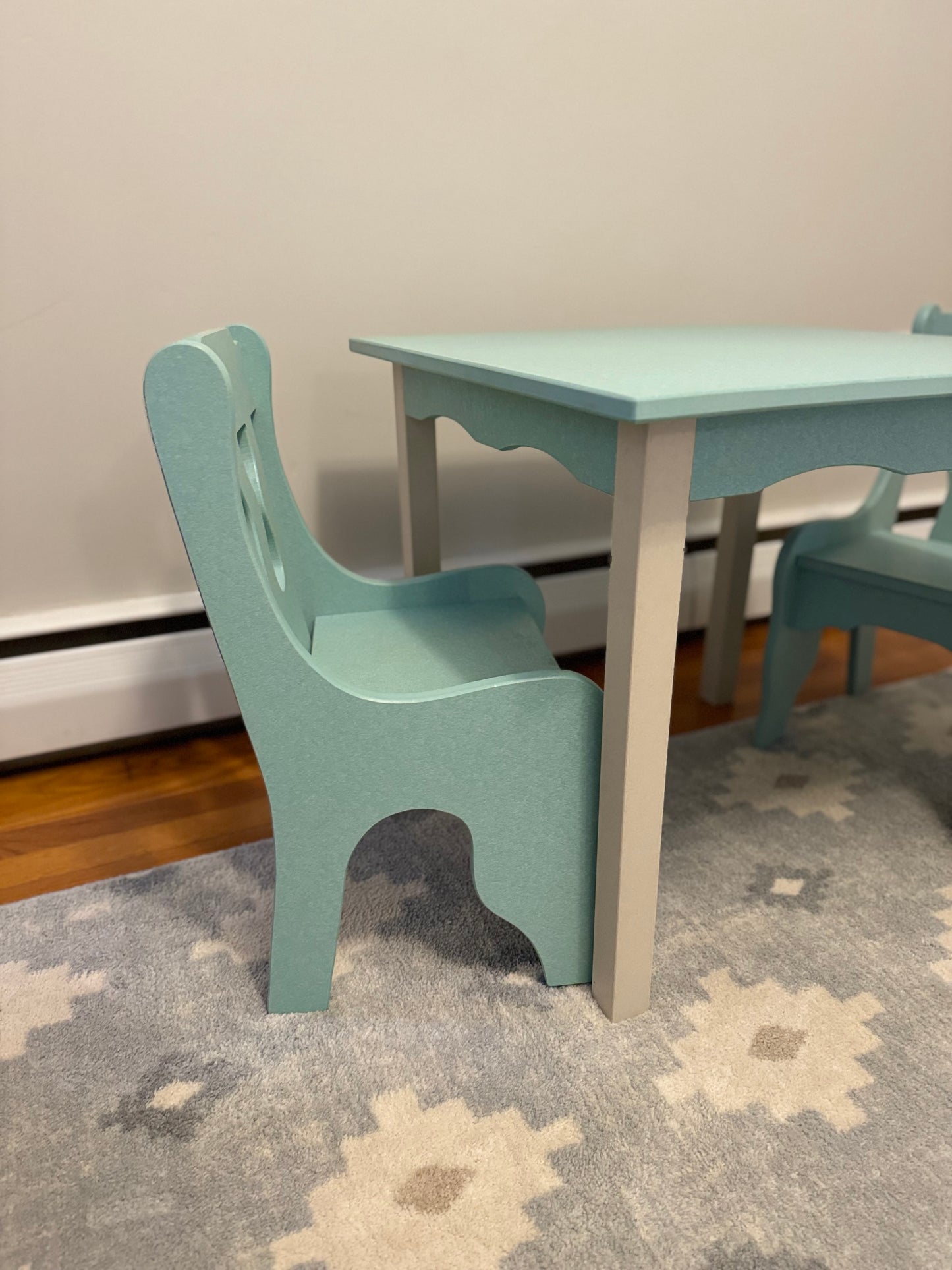 Childs Table and Chair Set-Multiple Color Options- Durable Poly Wood- Amish Made