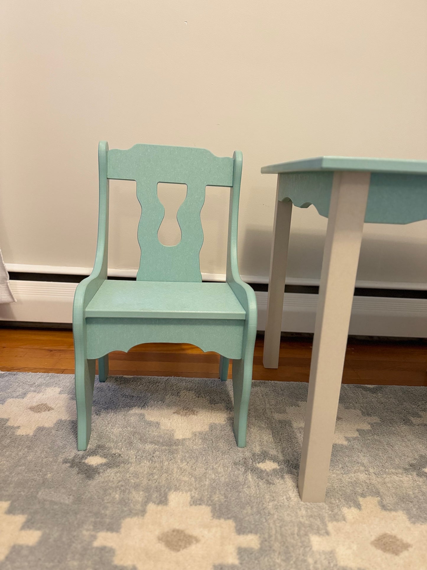 Childs Table and Chair Set-Multiple Color Options- Durable Poly Wood- Amish Made