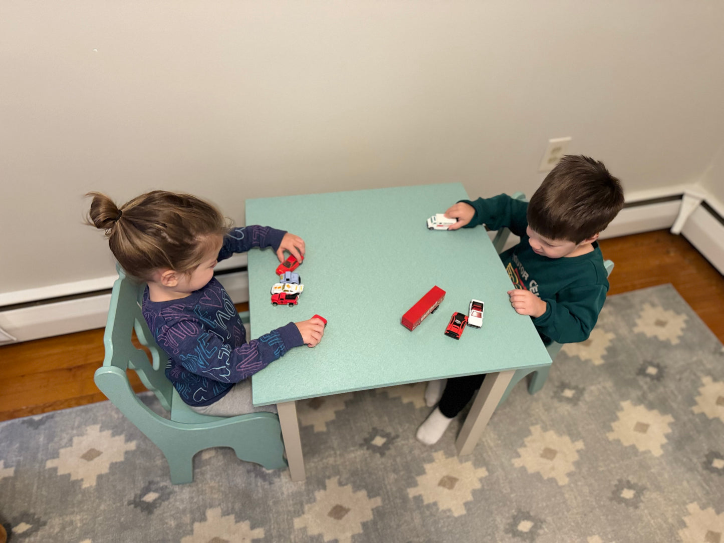 Childs Table and Chair Set-Multiple Color Options- Durable Poly Wood- Amish Made