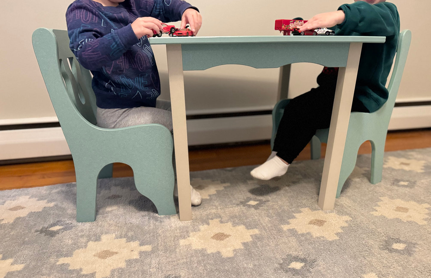 Childs Table and Chair Set-Multiple Color Options- Durable Poly Wood- Amish Made