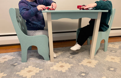 Childs Table and Chair Set-Multiple Color Options- Durable Poly Wood- Amish Made