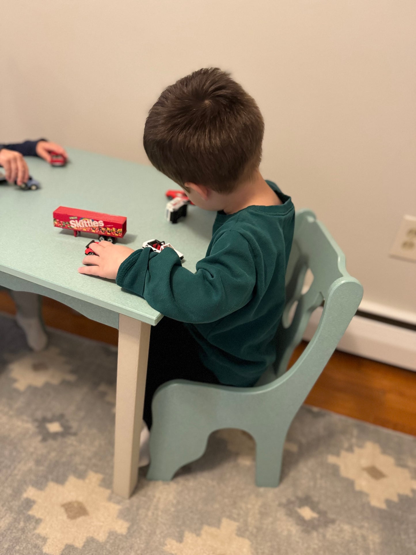 Childs Table and Chair Set-Multiple Color Options- Durable Poly Wood- Amish Made