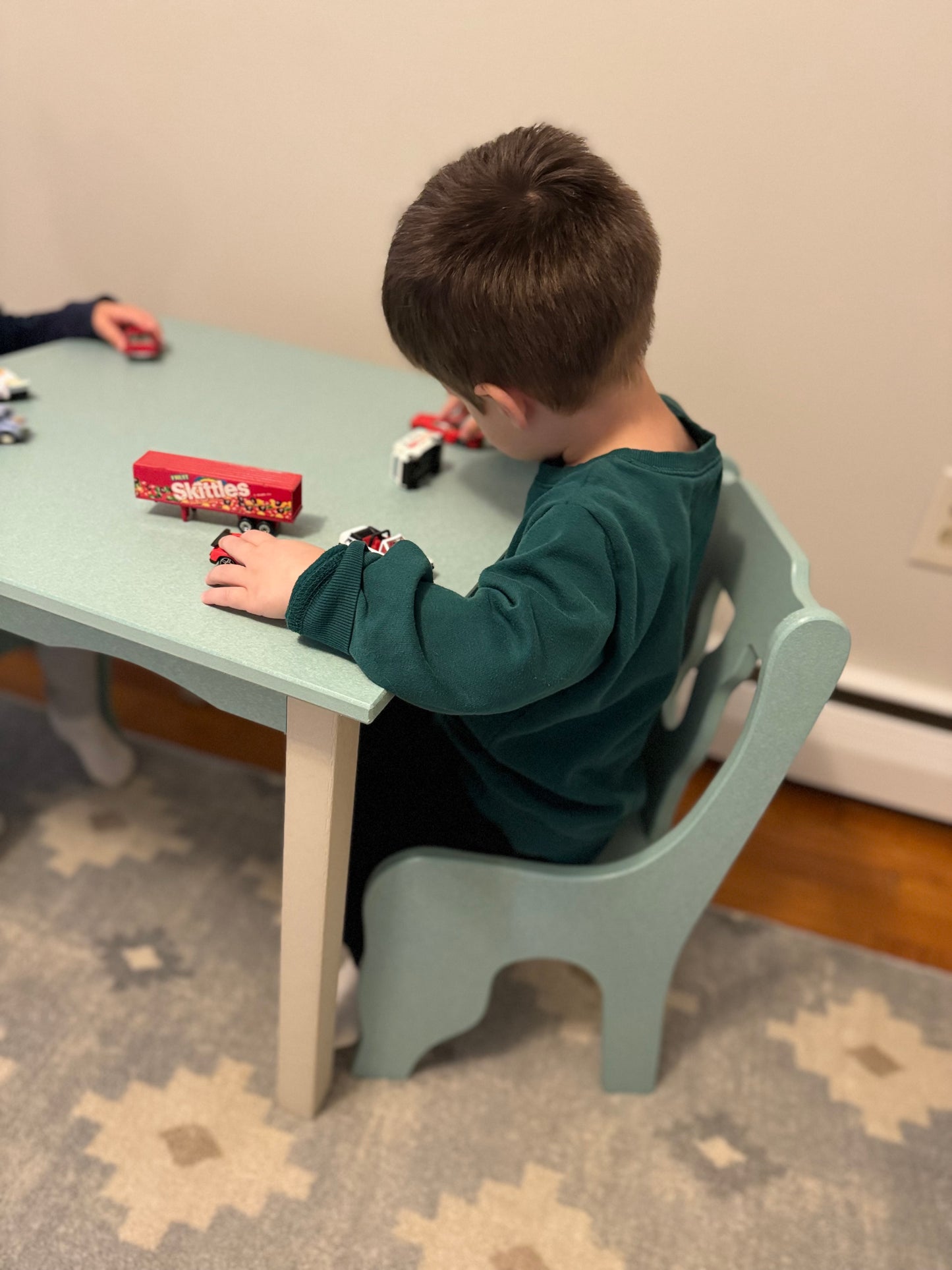 Childs Table and Chair Set-Multiple Color Options- Durable Poly Wood- Amish Made