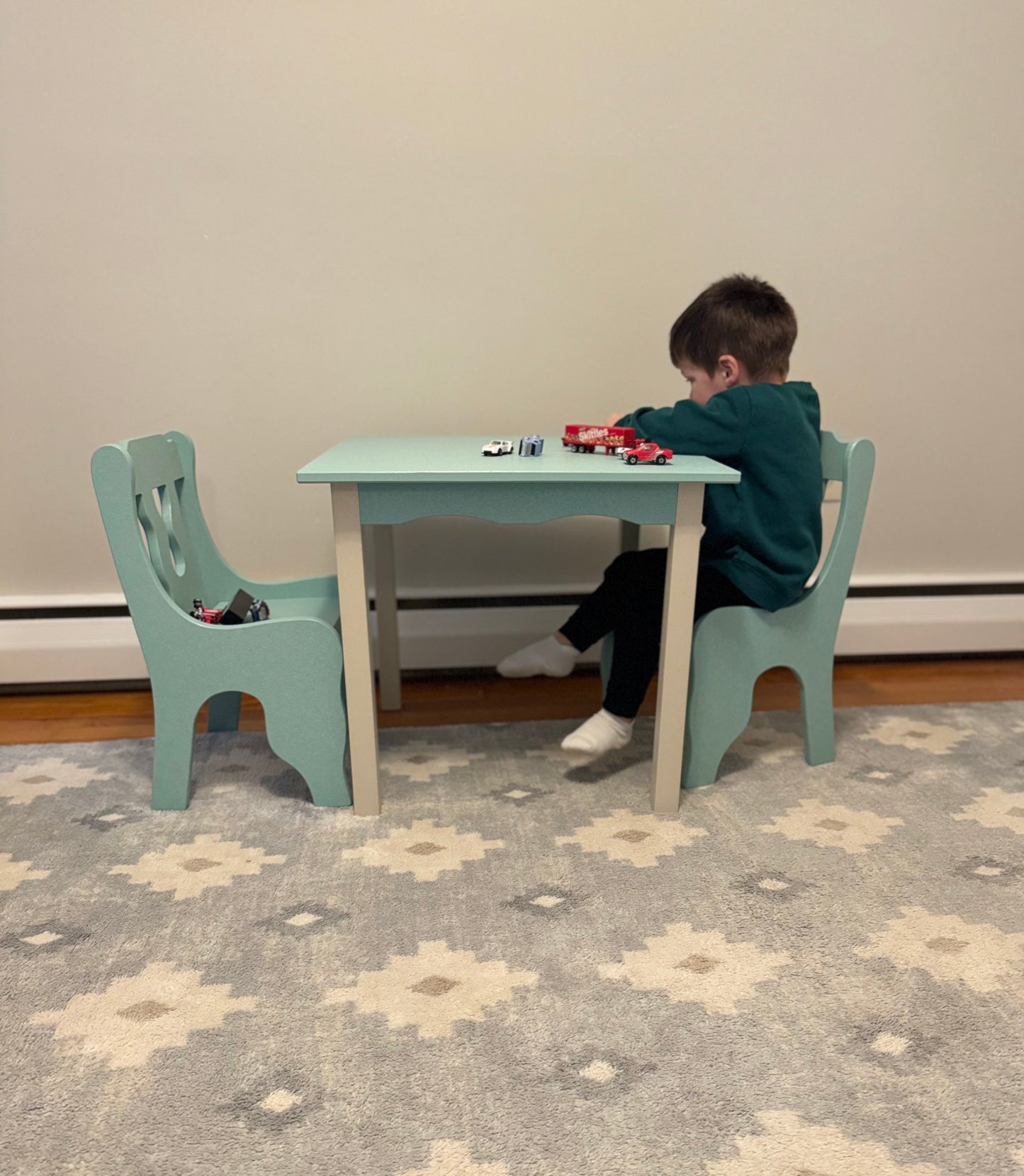 Childs Table and Chair Set-Multiple Color Options- Durable Poly Wood- Amish Made