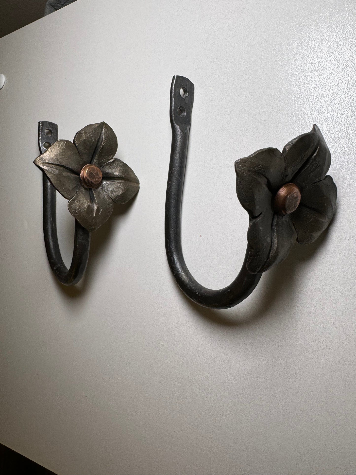 Hand-Forged Steel Curtain Tie Backs (Set of 2) 3 styles | Amish Blacksmith Made | Rustic Farm Style