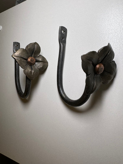 Hand-Forged Steel Curtain Tie Backs (Set of 2) 3 styles | Amish Blacksmith Made | Rustic Farm Style