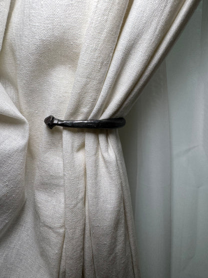 Hand-Forged Steel Curtain Tie Backs (Set of 2) 3 styles | Amish Blacksmith Made | Rustic Farm Style