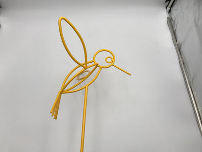 Hummingbird Lawn Ornament - Powder Coated in Red or Yellow - Amish made from wrought iron