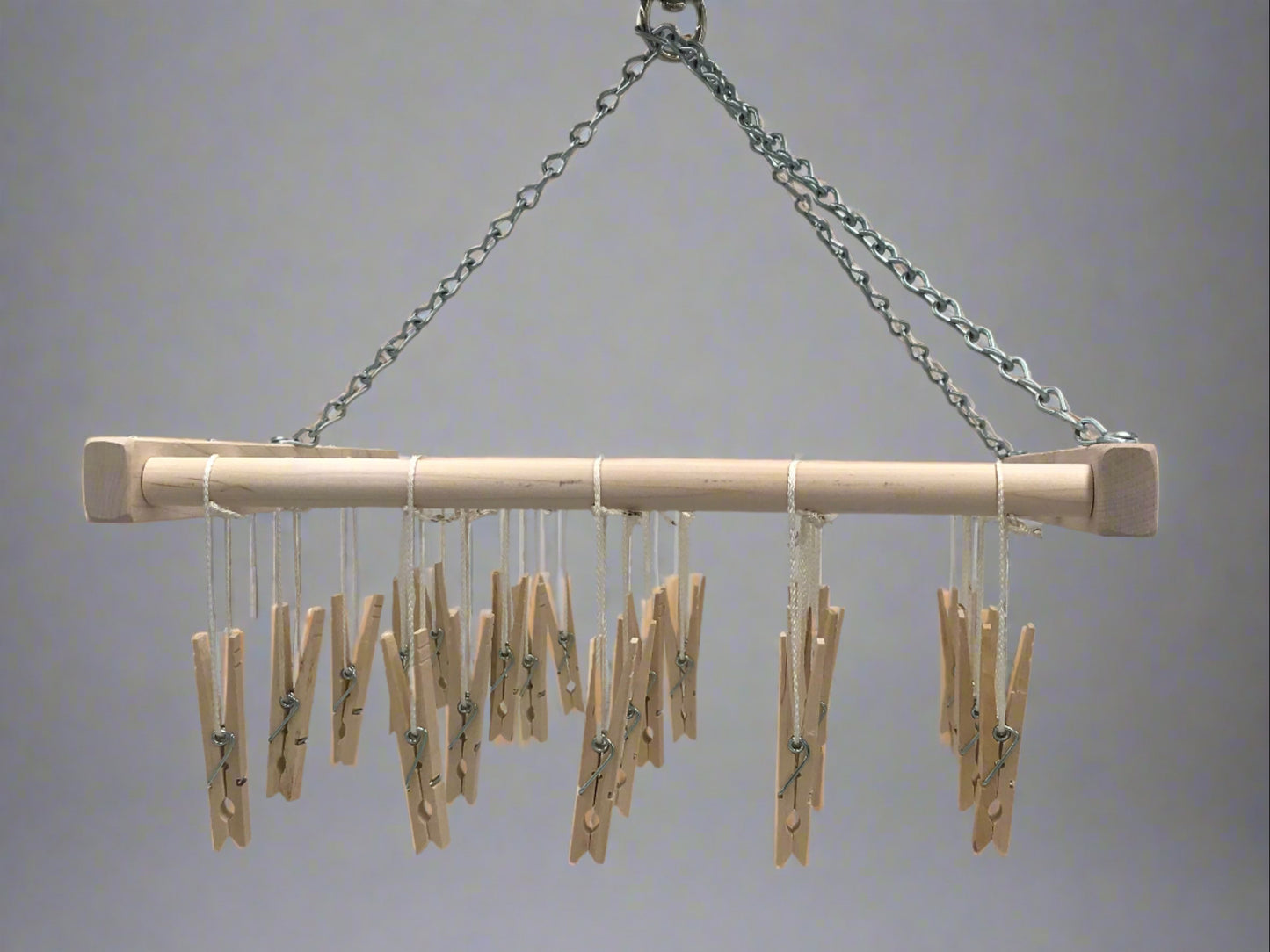 Wooden Clothespin Hanging Drying Rack Clip & Drip Style- 2 Sizes