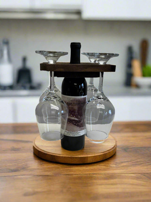 Wooden Tabletop Wine Glass Holder- Amish Made
