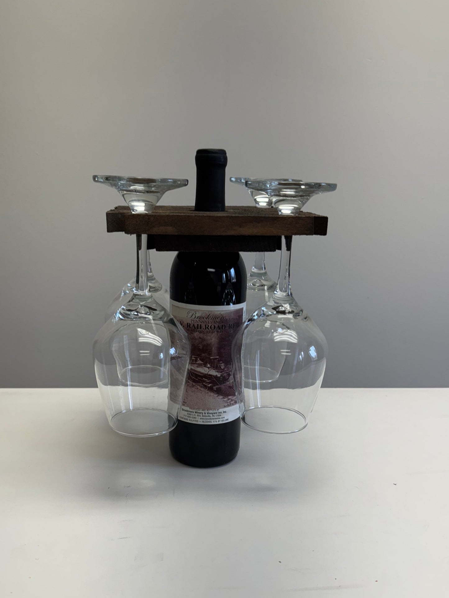 Wooden Tabletop Wine Glass Holder- Amish Made