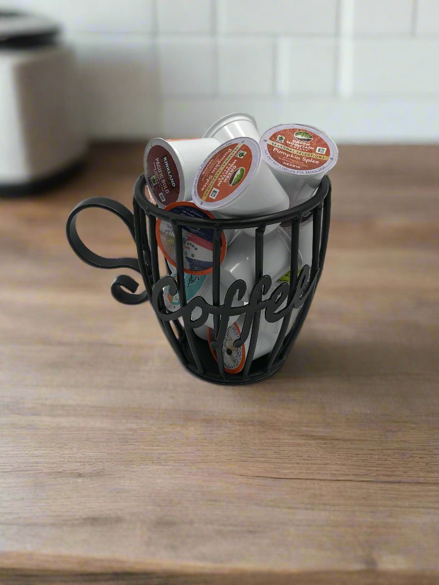 Wrought Iron Black Coffee Mug - Keurig K Cup Holder - Holds up to 16 cups - Amish Made