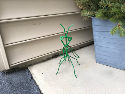 Praying Mantis Garden Decoration - Wrought Iron powder coated in green - amish made