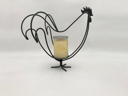 Wrought Iron Rooster Candle Holder - Small and Large- Amish Handmade