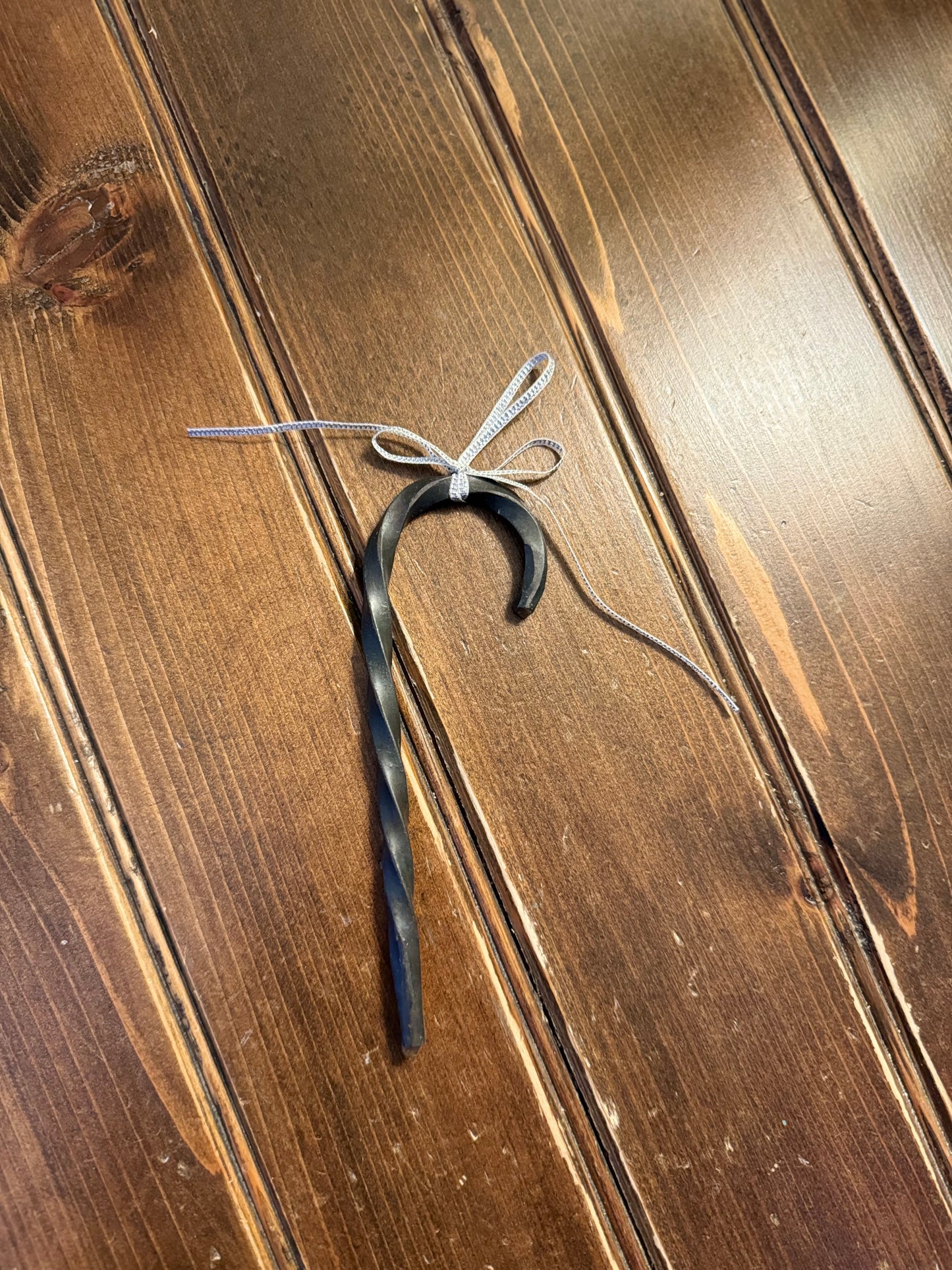 Hand-Forged Steel Candy Cane Ornaments by Amish Blacksmith - Rustic Charm for Farm, Ranch, Barn, Homestead, or Christmas Holiday Decor